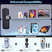 olcso Mikrofonok-vezeték nélküli lavalier mikrofon bluetooth hajtóka telefon mikrofon videó rögzítéshez - mini klip mikrofonokhoz iphone-hoz  &amp; android