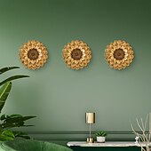 cheap Wall Sculptures-Vintage Gold and Silver 3D Floral Wall Decor, 7.7x7.7 Inch Resin Wall Hanging, Elegant Flower Ornament for Home, Hotel, Accent Wall, and Cultural Wall Decoration
