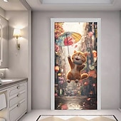 billiga Dörröverdrag-Rolig djur dansande dörrdekorationer dörröverdrag dörrgobeläng dörrgardin dekoration bakgrund inomhus/utomhus dörrbanner för främre dörr bondgård