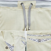 baratos Feriado-Homens Calção Shorts de linho Shorts de verão Shorts de praia Bolsos Com Cordão Cintura elástica Gráfico Conforto Respirável Curto Férias Feriado Praia Havaiana Boho Azul Azul Céu