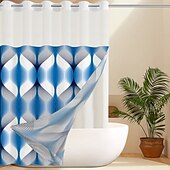 お買い得  シャワーカーテン-ワッフル織りテクスチャーシャワーカーテンセット スナップインライナーとシアーウィンドウ 防水ポリエステルブレンド生地 ゴロメットトップ 120GSMホテル品質 スパスタイルバスルームパーティション フック不要