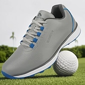preiswerte Herren Golfschuhe-Herren Performance Golf Sneaker in Weiß mit roten Schnürsenkeln, atmungsaktive Mikrofaser, ideal für Amateurgolfer