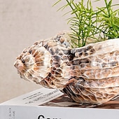 cheap Vases &amp; Basket-Seashell Shaped Resin Vase, 9.8-Inch Bohemian Tabletop Flower Vase, Indoor Decorative Hydroponic Planter for Home Decor and Gifts