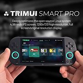 baratos Consoles de Jogos-console de jogos portátil trimui smart pro tela ips de 4,96&#039;&#039; joystick de sistema linux iluminação rgb smartpro retro videogame player presente