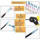 cheap Vehicle Repair Tools-250Pcs/Set Premium Heat Shrink Wire Connectors - Butt Terminals for Marine and Automotive Applications - Insulated Crimp Terminal Set with Seal Electrical Connectors for Waterproof Protection