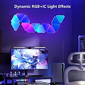 cheap Indoor Wall Lights-LED Lights 3/6/8/10/12Pack Lights Gaming Lights Smart Wall Lights with APP &amp; Remote Control WiFi Connect for Home Decor,Gaming Room,Bar