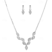 ieftine Seturi de Bijuterii-Seturi de bijuterii de mireasă 1 Aliaj Cercei Coliere Pentru femei Lux Draguț Geometric Bucurie Geometric Shape Set de bijuterii Pentru Petrecere