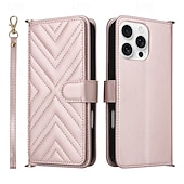 Χαμηλού Κόστους iPhone Θήκες-τηλέφωνο tok Για iPhone 16 Pro Max Plus iPhone 15 Pro Max Plus iPhone 14 13 12 11 Pro Max Plus Αναποδογυρίστε το κάλυμμα με βάση στήριξης με τον Lanyard με λουράκι καρπού Ρετρό TPU PU δέρμα
