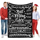 abordables Couvertures et plaids-couverture fête des mères, une lettre à maman, cadeau fête des mères, couverture douce et confortable, cadeau parfait pour maman, motif floral ou cœur, chaud et confortable
