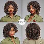 お買い得  最高品質ウィッグ-人工毛ウィッグ ウェーブ カーリーウィーブ レイヤード・ヘアカット アシメントリー・ヘアカット 機械製 かつら 81cm A1 合成 女性用 クラシック 快適 カラーグラデーション マルチカラー
