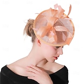 abordables Tocado de Boda-Tocados Plumas Sinamay Boda Fiesta de Noche Elegante Boda Con Pluma Celada Sombreros
