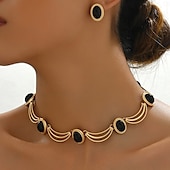 voordelige Sieradensets-Sieradenset 1 set Legering 1 Ketting Oorbellen Dames Modieus Sieraden set Voor Feest Bruiloft gast