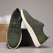 cheap Men&#039;s Sneakers-Men&#039;s Breathable Knit Brogue Sneakers - Casual Lace-Up Lightweight Shoes for Daily Wear &amp; Walking
