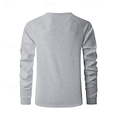 levne základní trička-Pánské Tričko s knoflíkem Tričko Waffle Henley košile Tričko Henley Dlouhý rukáv Henley Jaro Podzim Bez vzoru Módní Designové Základní Knoflíky Dovolená ulice Jdeme ven Černá Bílá Královská modř Top