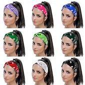 economico Abbigliamento da casa-Fasce per testa bohemien elastiche con motivo paisley fasce per capelli in poliestere traspirante per danza hip hop e sport fasce rinfrescanti per sport abbigliamento casual tessuto assorbente
