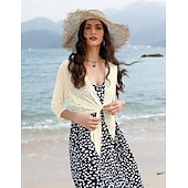 voordelige moeders wikkels-Damesomslag Elegant 3/4 mouw Chiffon Bruiloftsomslagen Met Pure Kleur Voor Feest Lente zomer