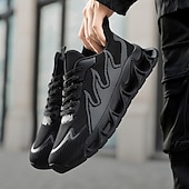 preiswerte Herren Laufschuhe-Sportliche Herren-Sneaker, auffälliges Flammen-Design in Schwarz und Rot, Sportschuhe zum Laufen und fürs Fitnessstudio