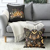 billiga boho stil-Mandala bohemiskt dekorativt kastkuddeöverdrag 1PC sol och måne mjukt kvadratisk soffkuddöverdrag kuddfodral för sovrum vardagsrum soffa stol