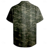  Heren Camouflage Amerikaanse Vlag Havik Shirt Casual Shirt Overhemd met Knopen Korte Mouwen Leger Militaire Buiten Vakantie Streetwear Zomer Lente Omgeslagen 3D Print Kraag