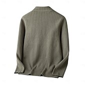 billige Herre Elite Yttertøy-herre ullblazer jakke genser frakk skole formell bryllup elegant varm vår høst ull nylon ensfarget jacquard flere lommer komfortabel enkeltspent blazer med to knapper svart mørkegrå militærgrønn