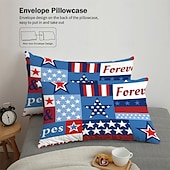 billige Dynetrekk sett-American Independence Day trykt tredelt dundynetrekk hotell soverom gjesterom luksushotell sengetøy komfortsett 1 dundynetrekk 2 putevar king size sengesett 2 deler sett 3 pi