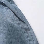 economico Classico-Per uomo Shorts Shorts di Lino Pantaloncini Estivi Shorts da Spiaggia Tasca Coulisse Elastico in vita Semplice Comodità Traspirante Lunghezza al polpaccio Vacanza Ferie Spiaggia Hawaiano Boho Nero