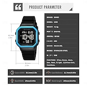 cheap Digital Watches-SKMEI Ins Wind Square Multi functional Waterproof Electronic Watch for Male and Female Students