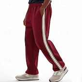 preiswerte Sweatpants-Herren Sporthose Jogginghose Hose Freizeithose Kordelzug Seitenstreifen Gerader Schnitt Einfach Komfort Atmungsaktiv Volle Länge Outdoor Lässig Laufen Sport Mode Schwarz Rote
