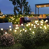 Недорогие Ландшафтные огни-2 шт. наружные солнечные светильники светлячок наземный светильник 8 светодиодов двор сад парк свадьба вечеринка газон атмосфера украшение свет дыхание вспышка