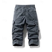 economico Classico-Per uomo Pantaloncini Cargo Capri Pantaloni capri Coulisse Elastico in vita Multi-tasche Semplice Comodità Indossabile Lunghezza al polpaccio All&#039;aperto Sport Quotidiano Moda Casual Nero Cachi