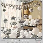 cheap Birthday Party Supplies-Birthday Party Scene Decoration Set - Multicolor Balloons with &#039;Happy Birthday&#039; Balloons Banner