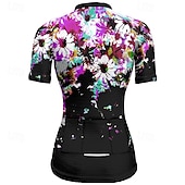 tanie Damskie koszulki-Damskie Koszulka rowerowa Kwiat Krótki rękaw Rower Tee Tshirt Dżersej z 3 tylnymi kieszeniami Kolarstwo górskie Szybkie wysychanie Anatomiczny kształt Odprowadzające wilgoć Oddychający Sport