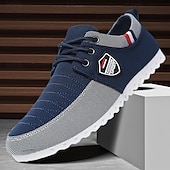 abordables Baskets-Baskets décontractées bicolores en nylon pour hommes avec design à lacets et emblème - des chaussures élégantes pour un usage quotidien
