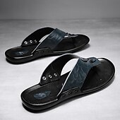 preiswerte Urlaubsandalen-Moderne Flip-Flops aus hellbraunem Kunstleder für Herren mit doppelten Aussparungen und verstellbaren Riemen – vielseitiges Schuhwerk für Komfort im Alltag
