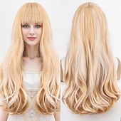 levne Syntetické trendy paruky-Syntetické paruky Vlnitá Curly Weave Vrstvený střih Elegantní ofina na stroji Paruka 22&quot; A1 Umělé vlasy Dámské Klasické Pohodlné Zářící barvy Vícebarevný