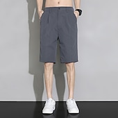economico Pantaloni Corti da Cerimonia-Per uomo Shorts Shorts eleganti Bermuda Pantaloncini casual Pieghettato Elastico in vita Gamba Dritta Semplice Comodità Senza ferro Lunghezza al ginocchio All&#039;aperto Affari Quotidiano Moda Streetwear