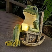 cheap Landscape Lights-LED Solar Outdoor Lights Courtyard Balcony Garden Decoration Window Sill Ornaments Courtyard Layout Waterproof Creative Led Frog Shaped Lights  1PC