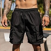 abordables Extérieur-Homme Shorts cargo Shorts Bermuda Short décontracté Shorts amples Cordon de serrage Taille Élastique Multi-poches Uni Respirant Séchage Rapide Longueur Genou Extérieur Occasionnel Course Mode