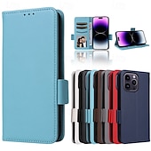 Недорогие Чехлы для iPhone-Чехол для iPhone 16 Pro Max Plus iPhone 15 Pro Max Plus iPhone 14 13 12 11 Pro Max Plus Mini флип-крышка с подставкой магнитная с запястьем ретро TPU PU кожа