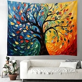baratos Tapeçaria da Árvore da Vida-Árvore da Vida Tapeçaria Pendura Arte de Parede Grande Tapeçaria Mural Decor Fotografia Fundo Cobertor Cortina Decoração de Casa Quarto Sala de Estar Estilo Pintura