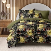 baratos 100% algodão-Capa de Edredom Mandala Boêmia Tamanho Completo Conjunto de Cama Conjuntos de Cama Capa de Colcha Edredom Macio e Leve com 2 Fronhas para Verão Primavera Sol e Lua