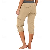 economico pantaloni cargo da donna-Per donna Pantaloni capri Pantaloni da paracadute Moda Streetwear Lunghezza al polpaccio Naturale Blocco di colori Coulisse Tasca Comodo All'aperto Confortevole Streetwear Uscire Rosso arancione