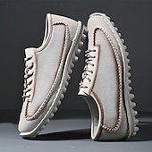 economico Sneakers da uomo-scarpe casual da uomo con lacci fatte a mano color bordeaux e grigio – scarpe da passeggio in pelle vintage