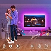 זול רצועות נורות LED-360 רצועת LED ניאון עם אפליקציית bluetooth תזמון סינכרון מוזיקה 10-132 רגל גמיש/עמיד למים/לד חבל אור שלט רחוק 23 מפתחות מתאים לבית/גן/בניין קישוט DIY decoration ac220v
