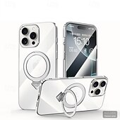 cheap iPhone Cases-Phone Case For iPhone 17 Pro Max 17 Air 16 15 Pro Max Back Cover with Stand Holder Magnetic Support Wireless Charging Retro PC