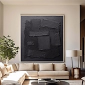 cheap POP Oil Paintings-Large Abstract Canvas Black Minimalist painting handmade Abstract Painting Nordic Abstract Painting for Living Room Abstract Painting Boho Abstract Wall Art painting