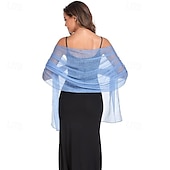 voordelige bruiloft gast wraps-Damesomslag Elegant Mouwloos Polyester Bruiloftsomslagen Met Pure Kleur Voor Feest Lente zomer