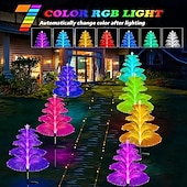 olcso Pathway Lights &amp; Lanterns-2/4 db 5 szintes napelemes led kerti lámpa medúza száloptikás gyeplámpák vízálló kültéri kerti lámpa udvari sétányhoz karácsonyi esküvői kemping party dekoráció