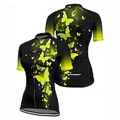 ieftine Tricouri pentru femei-Pentru femei Jersey de ciclism Fluture Manșon scurt Bicicletă Tricou Tee Jerseu cu 3 buzunare spate Ciclism montan Uscare rapidă Proiectare anatomică Wicking Respirabil Sport Rosu Albastru Verde
