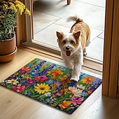 preiswerte Fußmatten-Blumen Fußmatte Küchenteppich Bodenmatte Rutschfeste Fläche Teppich Ölresistenter Teppich Innen Außenmatte Schlafzimmerdekor Badezimmermatte Eingangs teppich Frühling Sommer